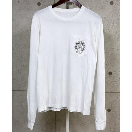 Chrome Hearts Las Vegas Exclusive Floral Sleeve Horseshoe Pocket Long Sleeve T-Shirt#103846
