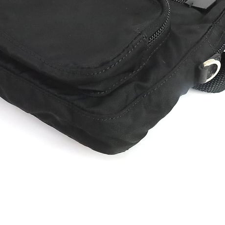 PRADA Triangle Logo Crossbody Bag Nylon Leather Black BM0008 ＃19848