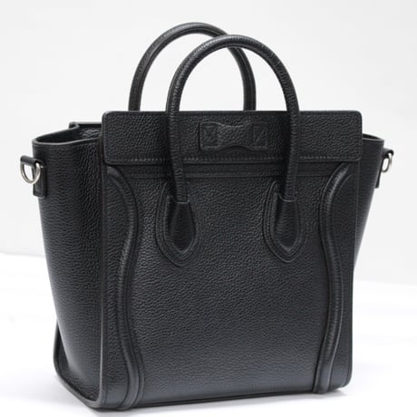 CELINE Nano Luggage Tote Bag Leather Black #75598