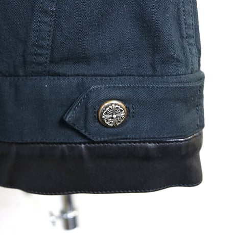 Chrome Hearts JVP Denim Jacket with Leather Sleeves #32162