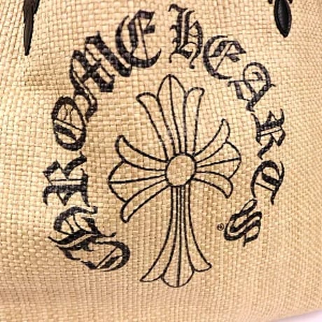 Chrome Hearts Brand-New CH Plus Large Straw Beach Bag Beige #31684