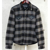 Chrome Hearts Plaid Wool CPO Shirt Jacket Leather Trim Cross Button #103835