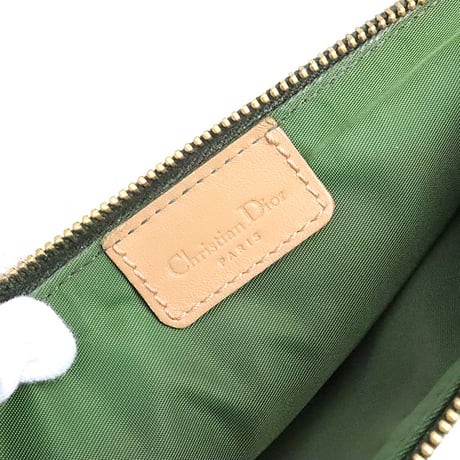 Christian Dior Small Saddle Pouch Oblique Canvas Green #20042