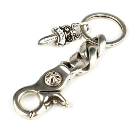 CHROME HEARTS Classic Link Short Keychain with Dagger #104933