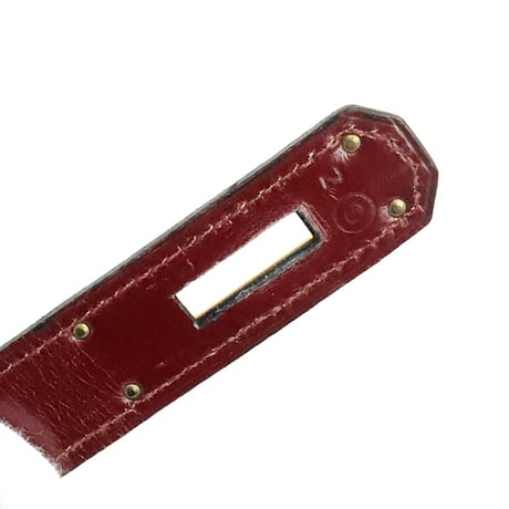 HERMES Sellier Kelly 32 Handbag Boxcalf Leather Bordeaux #19984