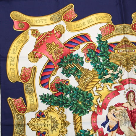 HERMES Carre 90 Silk 100% Scarf Stole "EUROPE" #76523