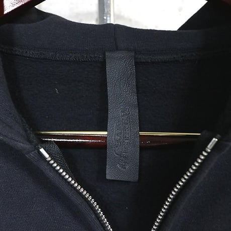 Chrome Hearts CH Plus Leather Patch Trimmed Double Zip Hoodie Black #104202