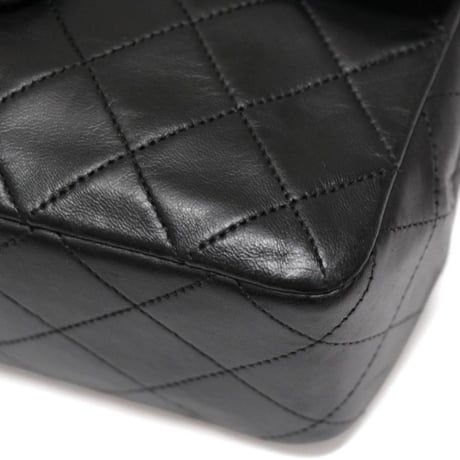 CHANEL Mini Square 20 Flap Bag Quilted Lambskin Black ＃75472