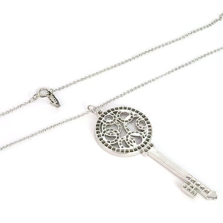 TIFFANY＆CO. Large Bubble Key Pendant Necklace Platinum Diamond #19721