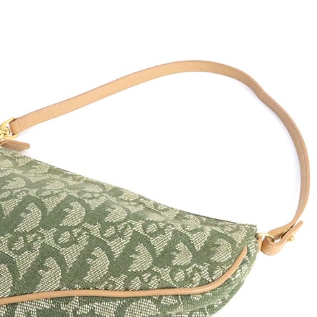 Christian Dior Small Saddle Pouch Oblique Canvas Green #20042