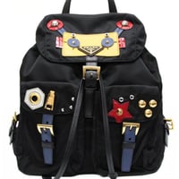 PRADA Tessuto Robot Backpack Nylon Black 1BZ677 #76060