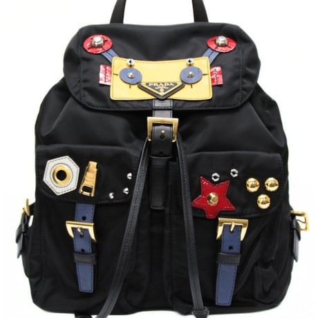 PRADA Tessuto Robot Backpack Nylon Black 1BZ677 #76060