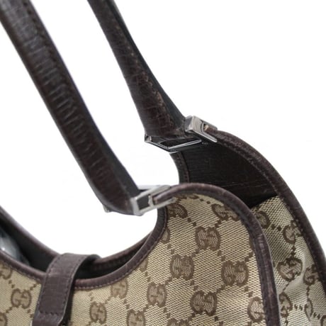 GUCCI Medium Jackie Bardot Hobo Bag GG Canvas Leather Beige #75327