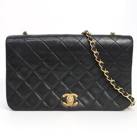 CHANEL Medium Full Flap Bag Quilted Lambskin Black #19562