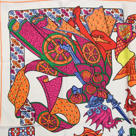 HERMES Carre 90 Silk 100% Scarf Stole "Duels Oniriques" #76433