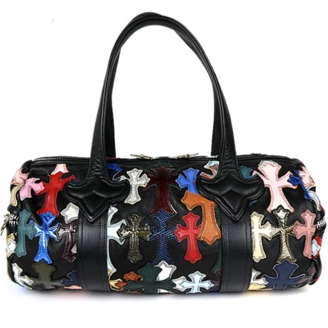 【￥5,999,900】 Chrome Hearts Multicolor Cross Patch Tiny Duffle Bag Leather Black  #31428