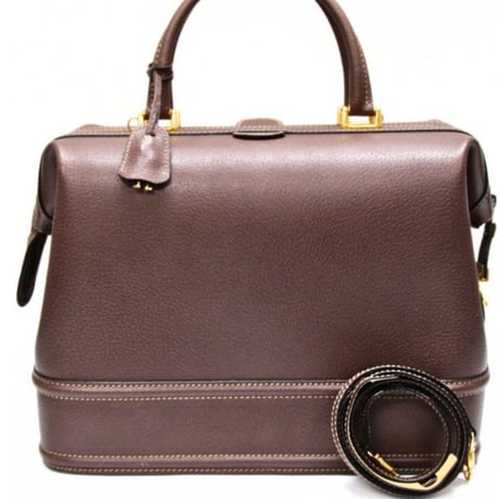 GUCCI Doctor Bag Leather Brown #75846