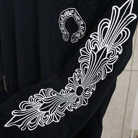 Chrome Hearts Floral Cross Sleeve Horseshoe Long Sleeve #31918