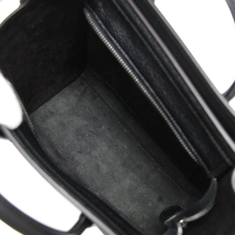CELINE Nano Luggage Tote Bag Leather Black #75585