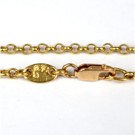 Chrome Hearts 22K Scroll Label Roll Chain Necklace 18 Inches #104285