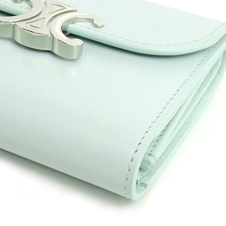 CELINE Triomphe Wallet Calfskin Light Blue #19667