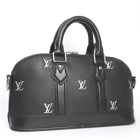 Louis Vuitton Alma EW Handbag LV Blazon Leather Black M24529 #19893