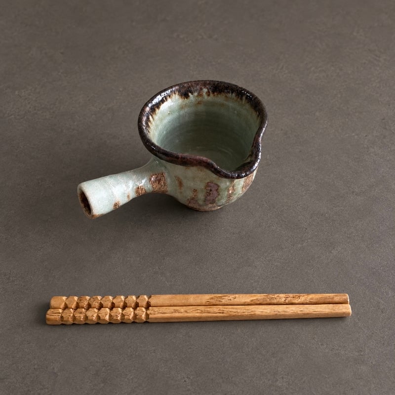 益子焼 古賀賢二 灰釉手付納豆鉢 | MatsuBokkuri