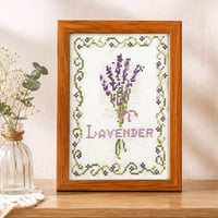 クロスステッチ図案（PDFダウンロード）｜ラベンダー｜Lavender Cross Stitch Pattern