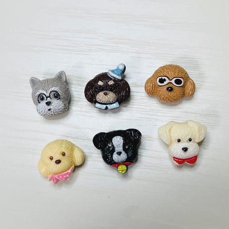 【1個】犬のお顔／デコパーツ【6種】
