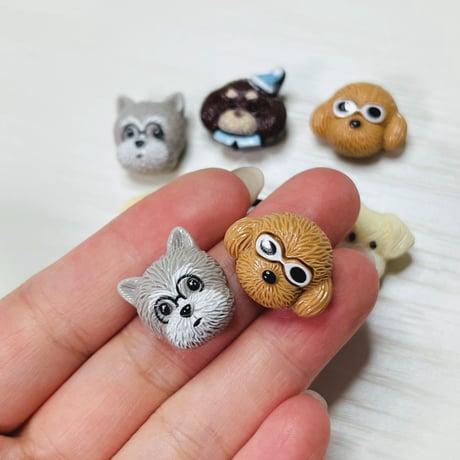【1個】犬のお顔／デコパーツ【6種】