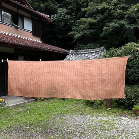 播州織 柿渋染め生地K26054