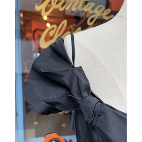 1950s Black Taffeta Dress[G-187]
