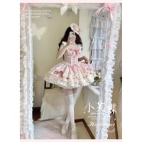 Heartbeat Doll ジャンパースカート チョーカー・ミニハット・パニエset　ピンク
