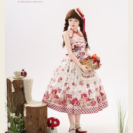 Pomegranate Jam ジャンパースカート＋エプロンセット