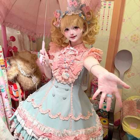 Cream Fondant ドーリージャンパースカート　ミントピンク