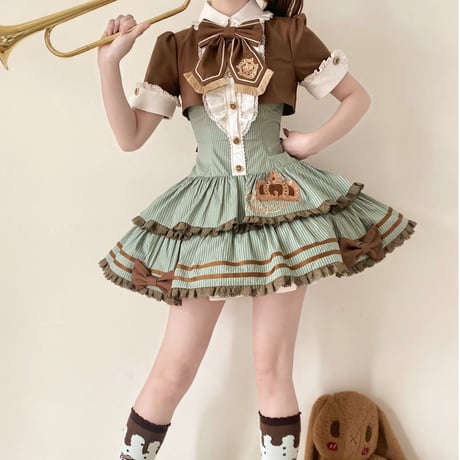 King College ローウエスト切替ワンピース 2種　ミント