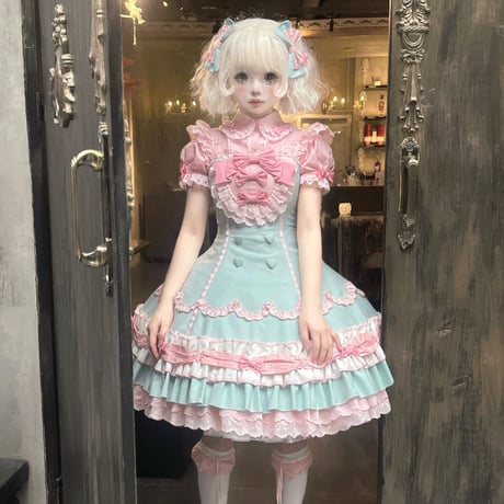 Cream Fondant ドーリージャンパースカート　ミントピンク