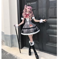 King College ローウエスト切替ワンピース 2種　ブラック