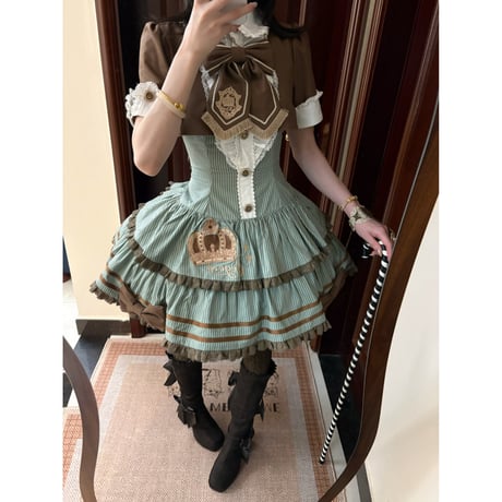 King College ローウエスト切替ワンピース 2種　ミント