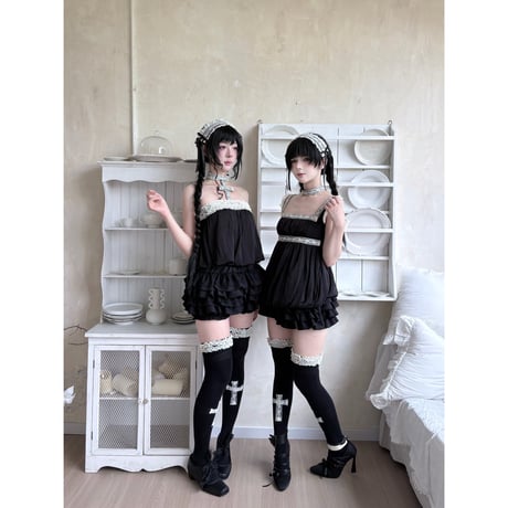 NoirCroix フレンチレース キャミトップ