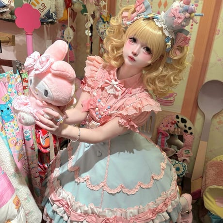 Cream Fondant ドーリージャンパースカート　ミントピンク