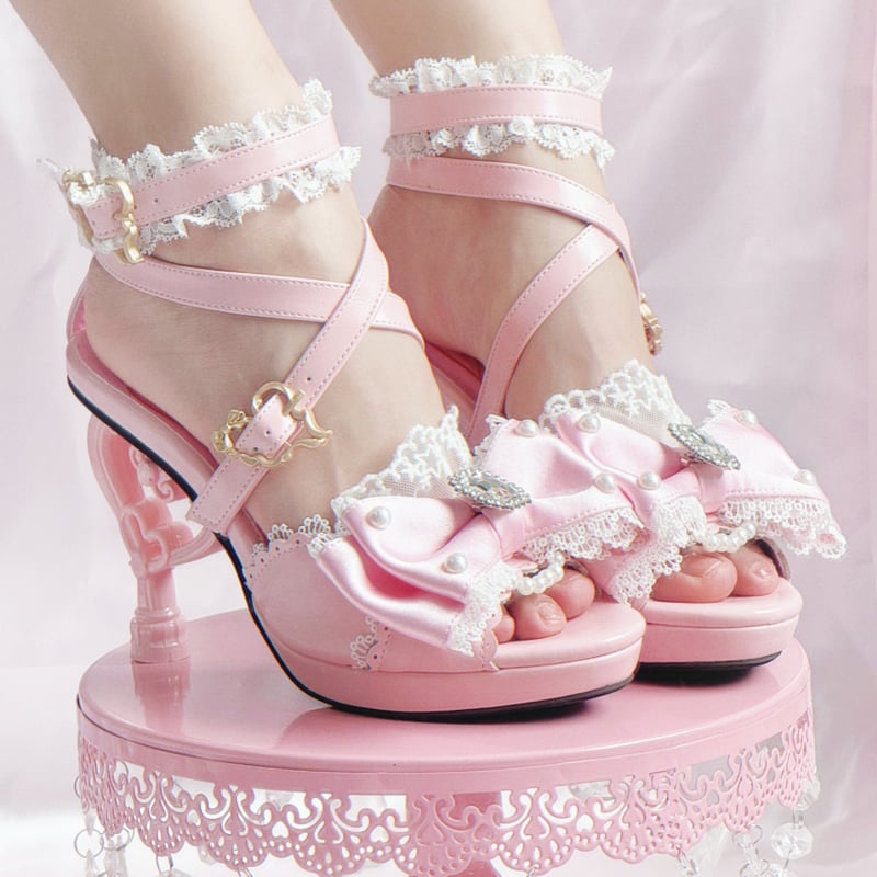 平成雪姫 ハートヒールサンダル ミルキーピンク | tulle オンラインストア