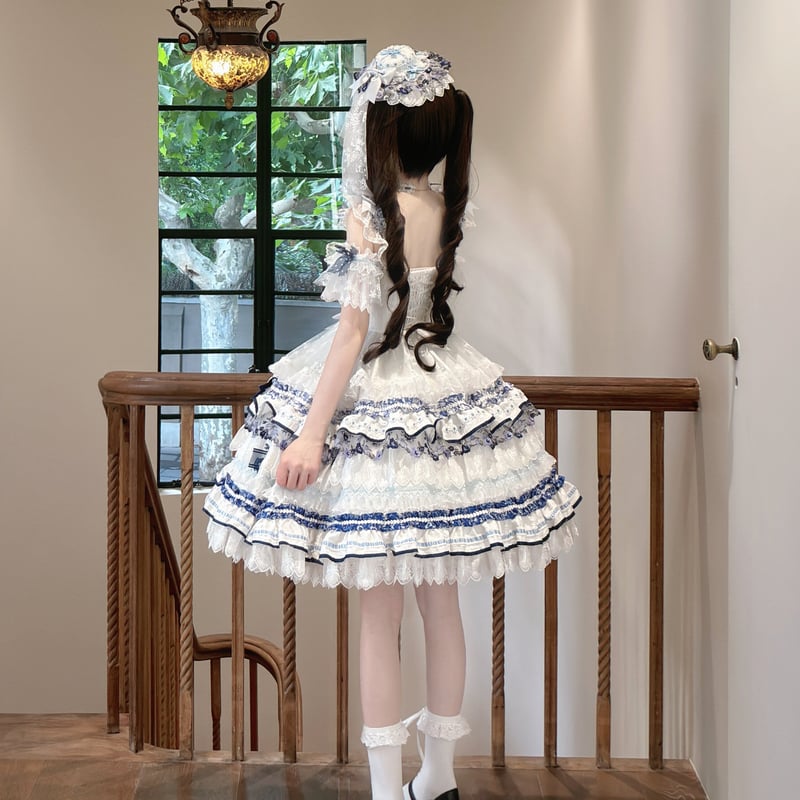 【すぐ発送】　美品　アナイ　レースジャンパースカート 青花磁器 レースジャンパースカート | tulle オンラインストア