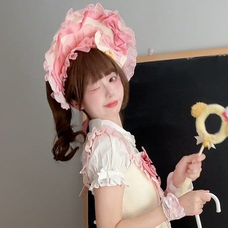 Cream Fondant ドーリーボンネット　2色