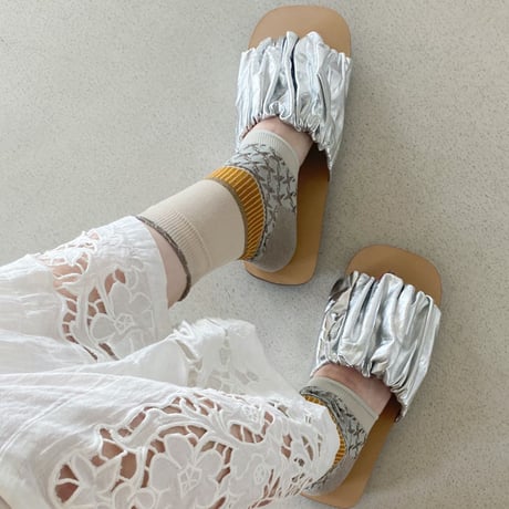 panel ankle cover socks (short) <beige> L-S65
