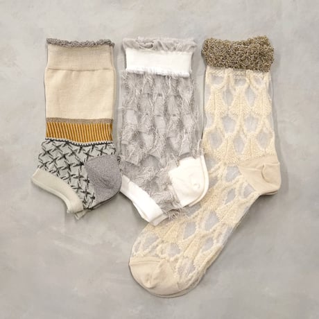 オンライン限定《women's》3pairs set A <beige>