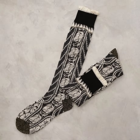 buds and stripes high socks <black> L-L19