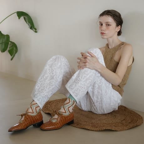 fringe check see-through <gray> L-S83