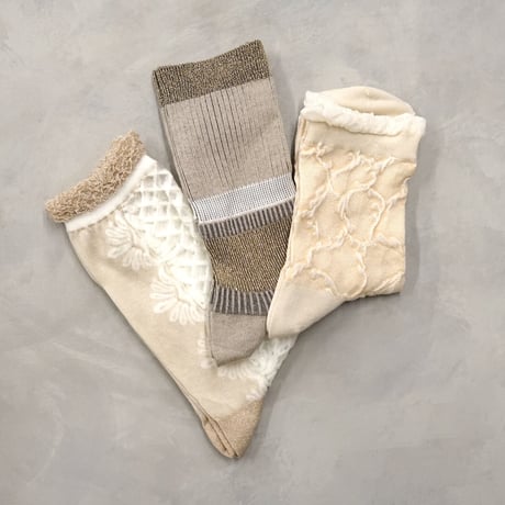 オンライン限定《women's》3pairs set A <beige>