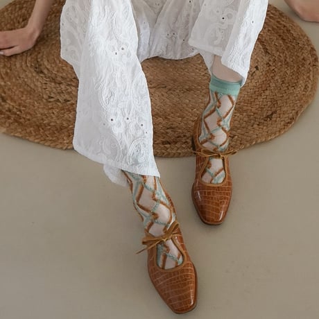 fringe check see-through <gray> L-S83